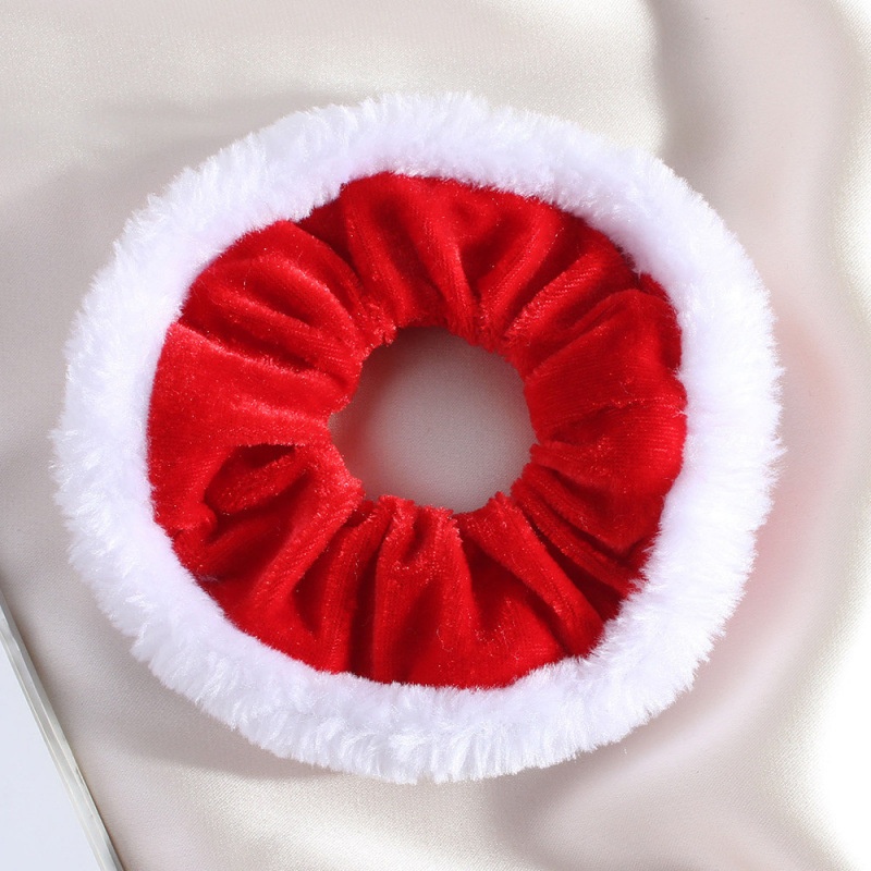 Unisex Holiday Cloth Hair Tie Scrunchie Christmas Snowman Pattern