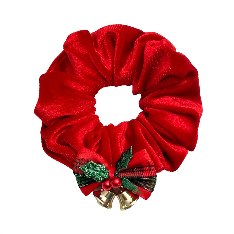 Women's Nordic Christmas Festival Party Bell Hair Tie Solid Color
