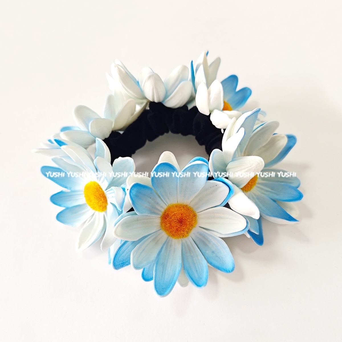Women's Bohemian Sunflower Daisy Spiral Hair Ties Pastoral Style Floral Bands