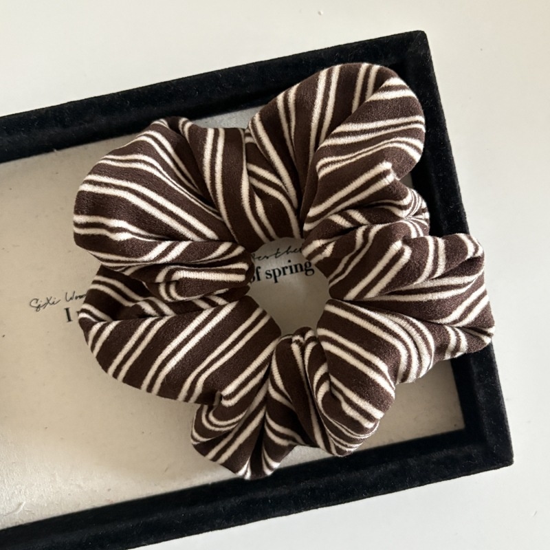 Women's Preppy Style Cloth Bubble Braid Hair Tie Striped Pattern