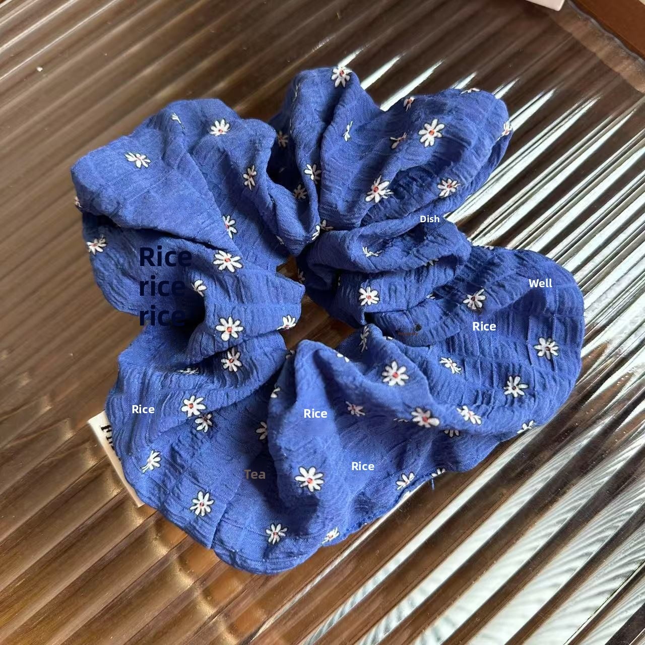 Women's Elegant Cloth Hair Tie White Ditsy Floral Summer Style
