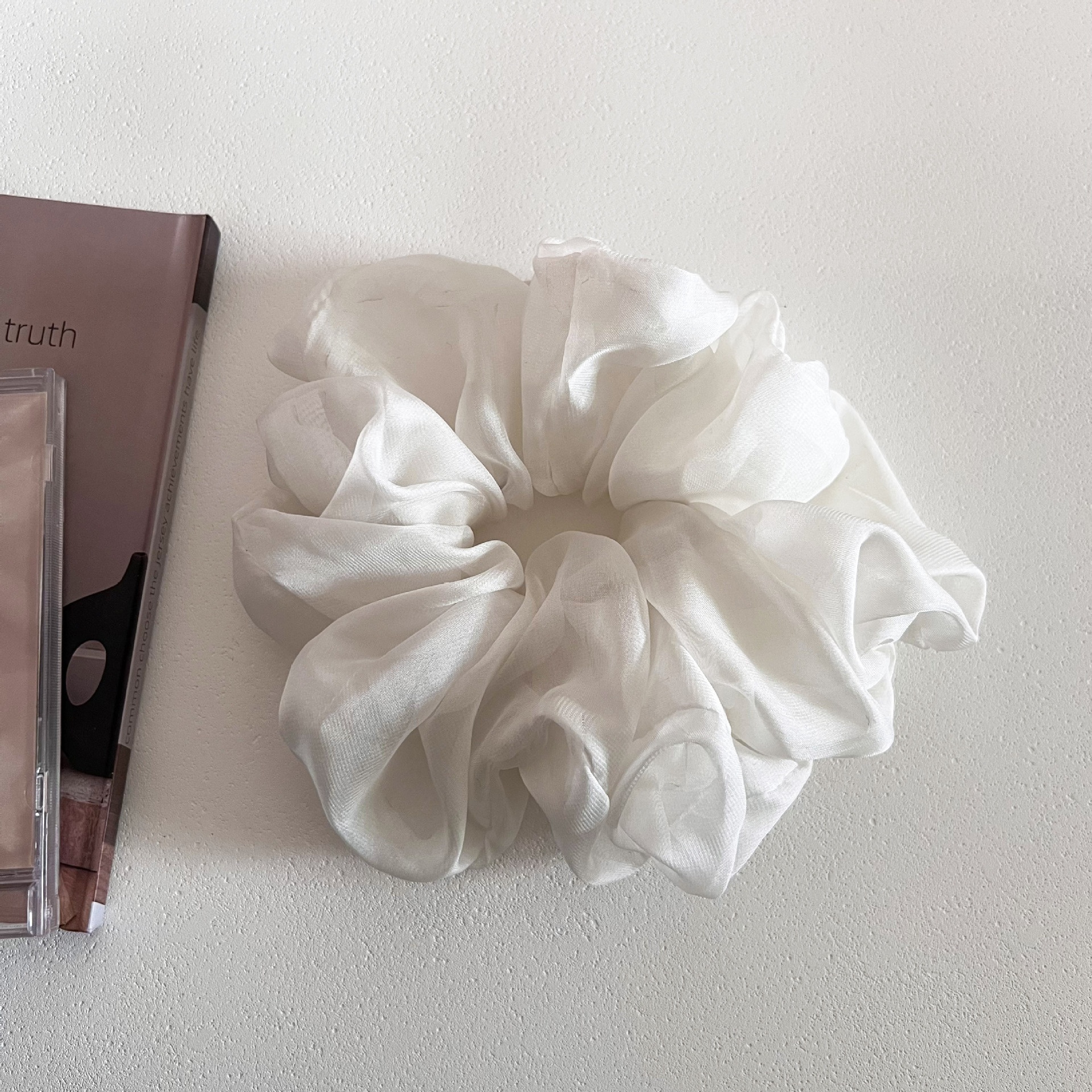 Women's Soft Mesh Loose Bun Hair Tie French Gauze Scrunchie Solid Color