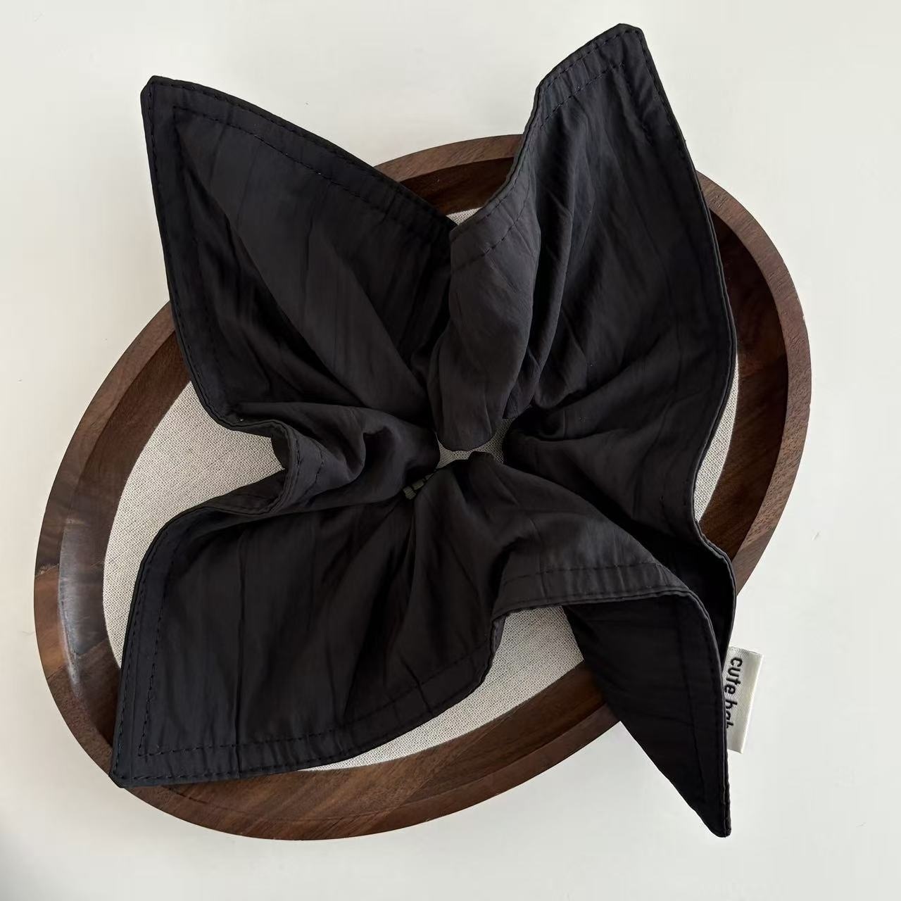 Women's Large Retro Fabric Scarf Hair Tie Autumn Winter Solid Color