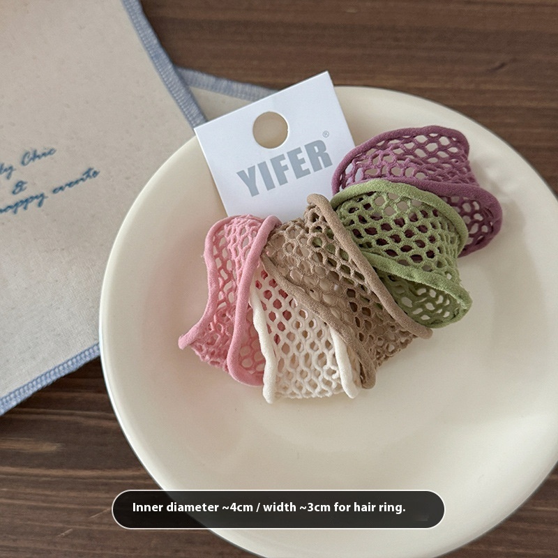 Women's High Elastic Mesh Ponytail Hair Ties Braided Fabric