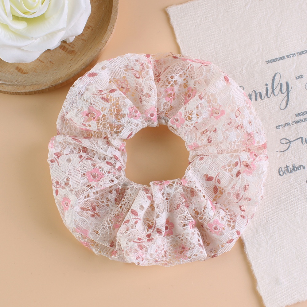 Women's French Style Soft Lace Hair Tie Daily Wear Ditsy Floral