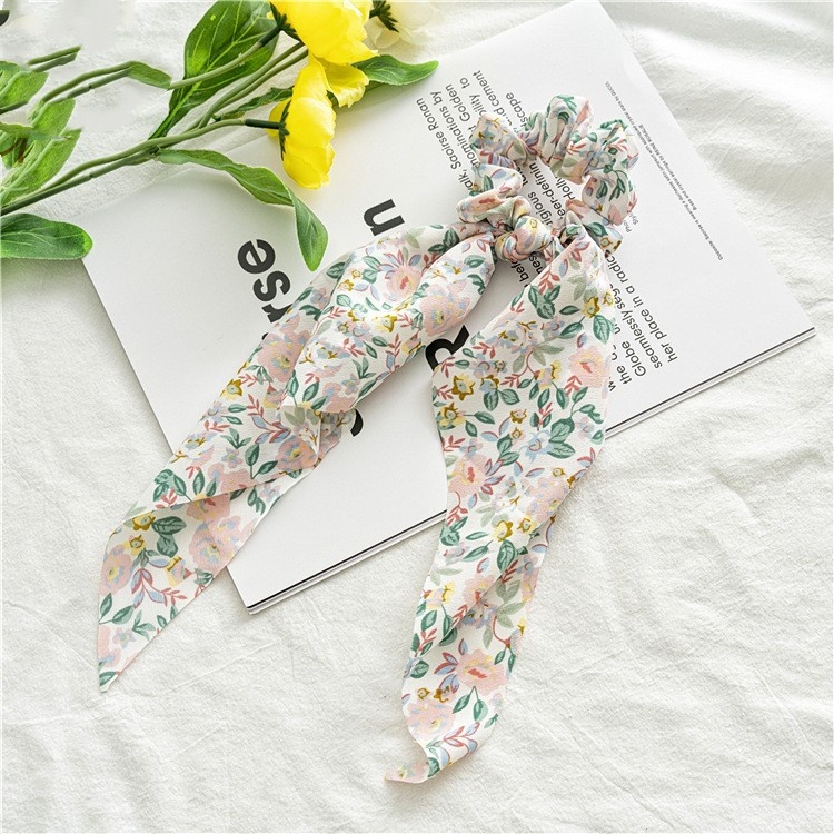 Women's Sweet Fabric Ribbon Hair Tie For Shopping Ditsy Floral