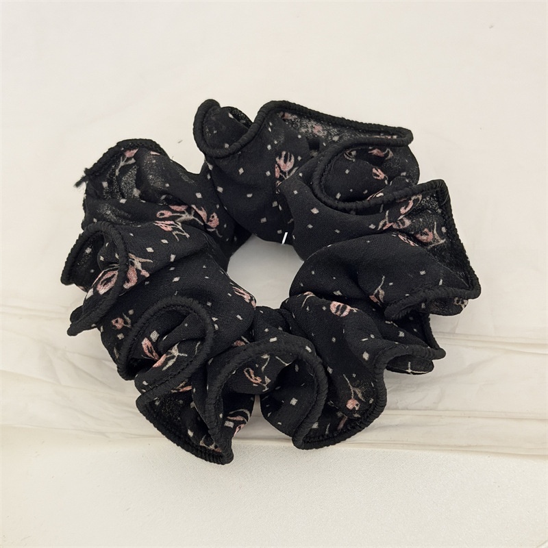 Women's Sweet Spring Soft Chiffon Hair Tie White Ditsy Floral