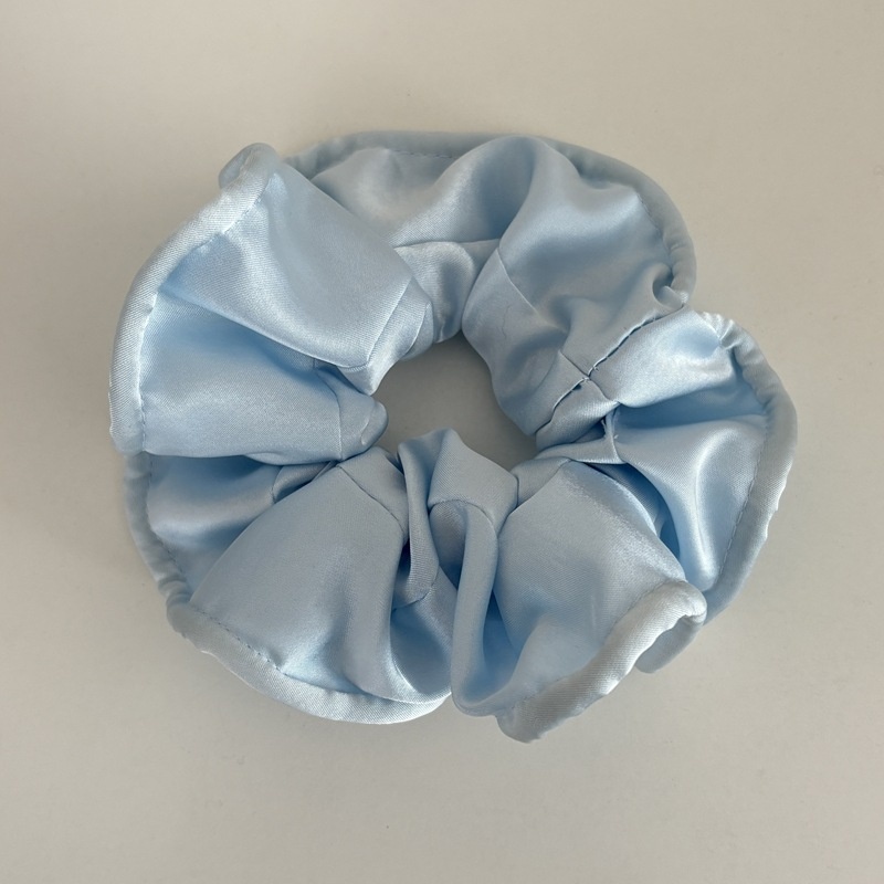 Women's Elegant Everyday Soft Satin Scrunchie Hair Tie Solid Black