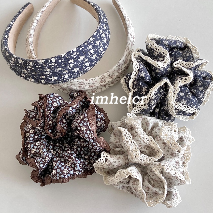 Women's Spring Cloth Hair Band For Daily Wear Beige Ditsy Floral