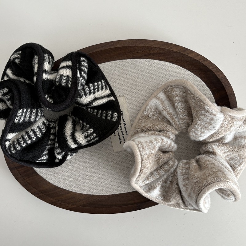 Women's Vintage Winter Knitted Wool Headband Striped Plaid Polka Dot