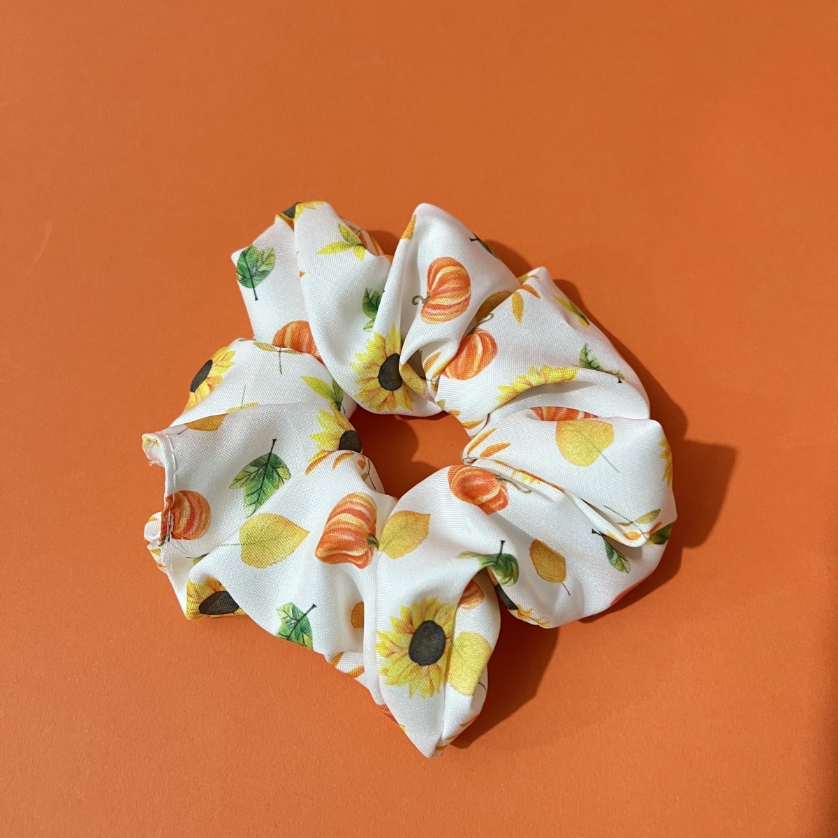 Women Versatile Fabric Hair Ties Assorted Turkey Pumpkin Patterns