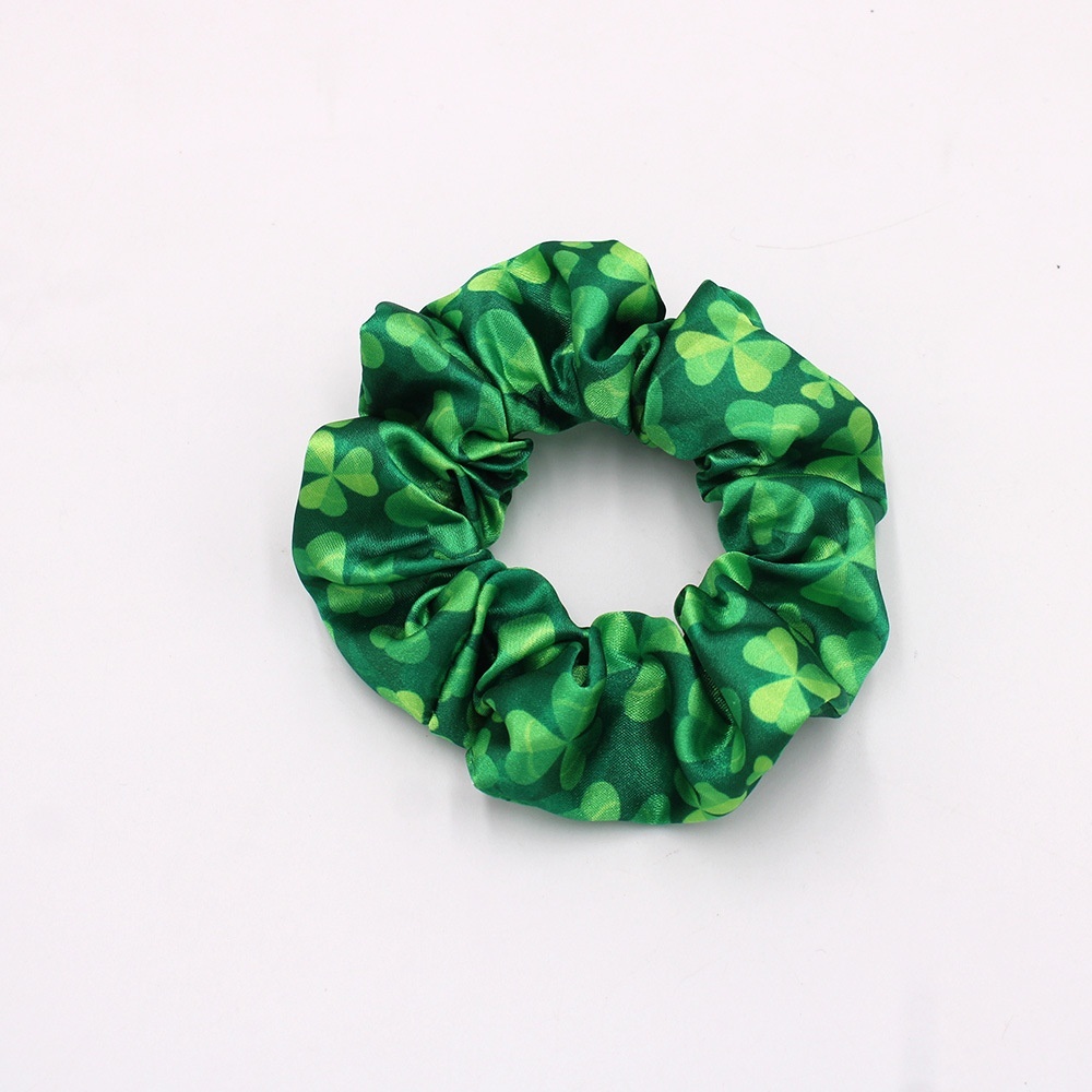 Women's Big Bow Hair Tie Headband Green Shamrock St. Patrick's Polyester