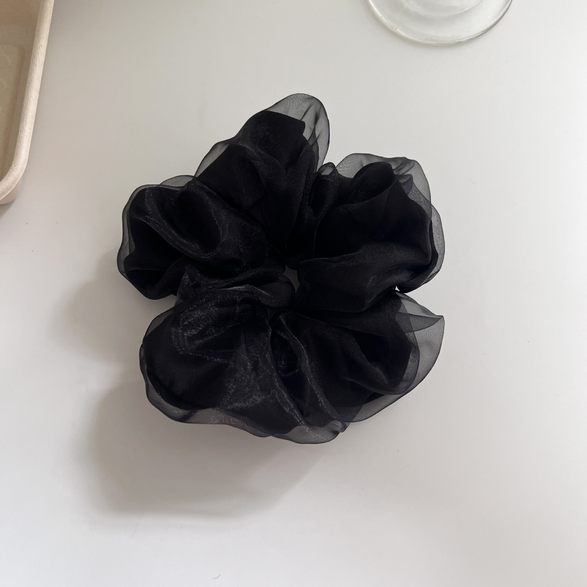 Women's Soft Double Layer Gauze Hairband Multifunctional Hair Tie Solid Colors