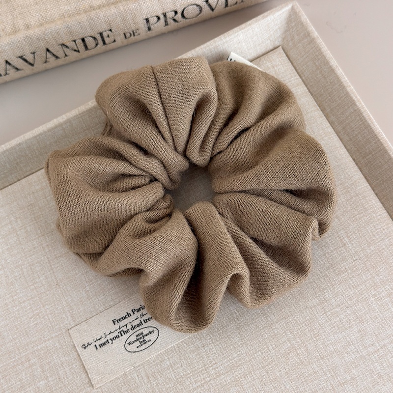 Women's Large Soft Knitted Scrunchie Romantic Solid Color Winter Hair Tie