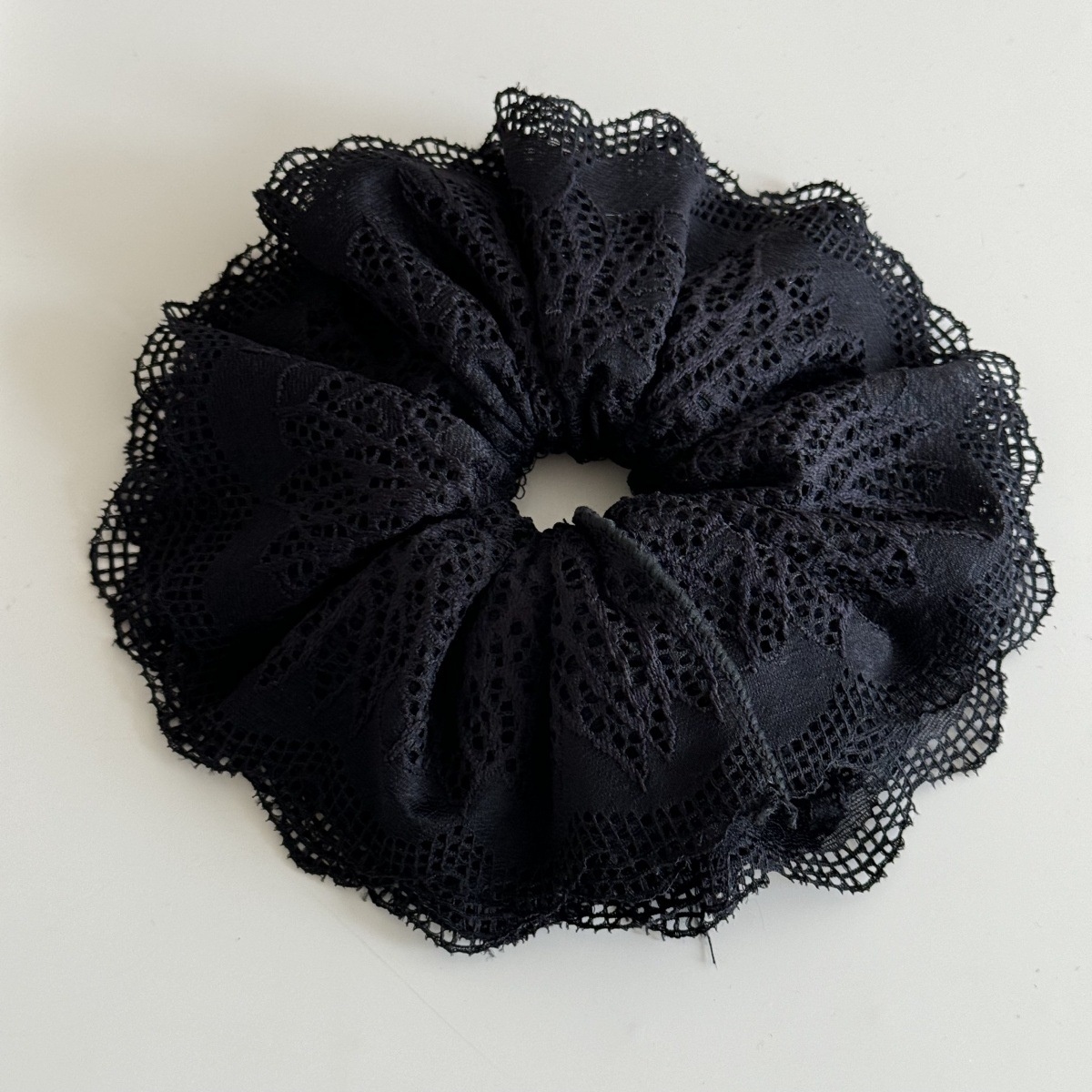 Women's Bohemian Lace Mesh Hair Tie Soft Hollow Design Low Ponytail Band