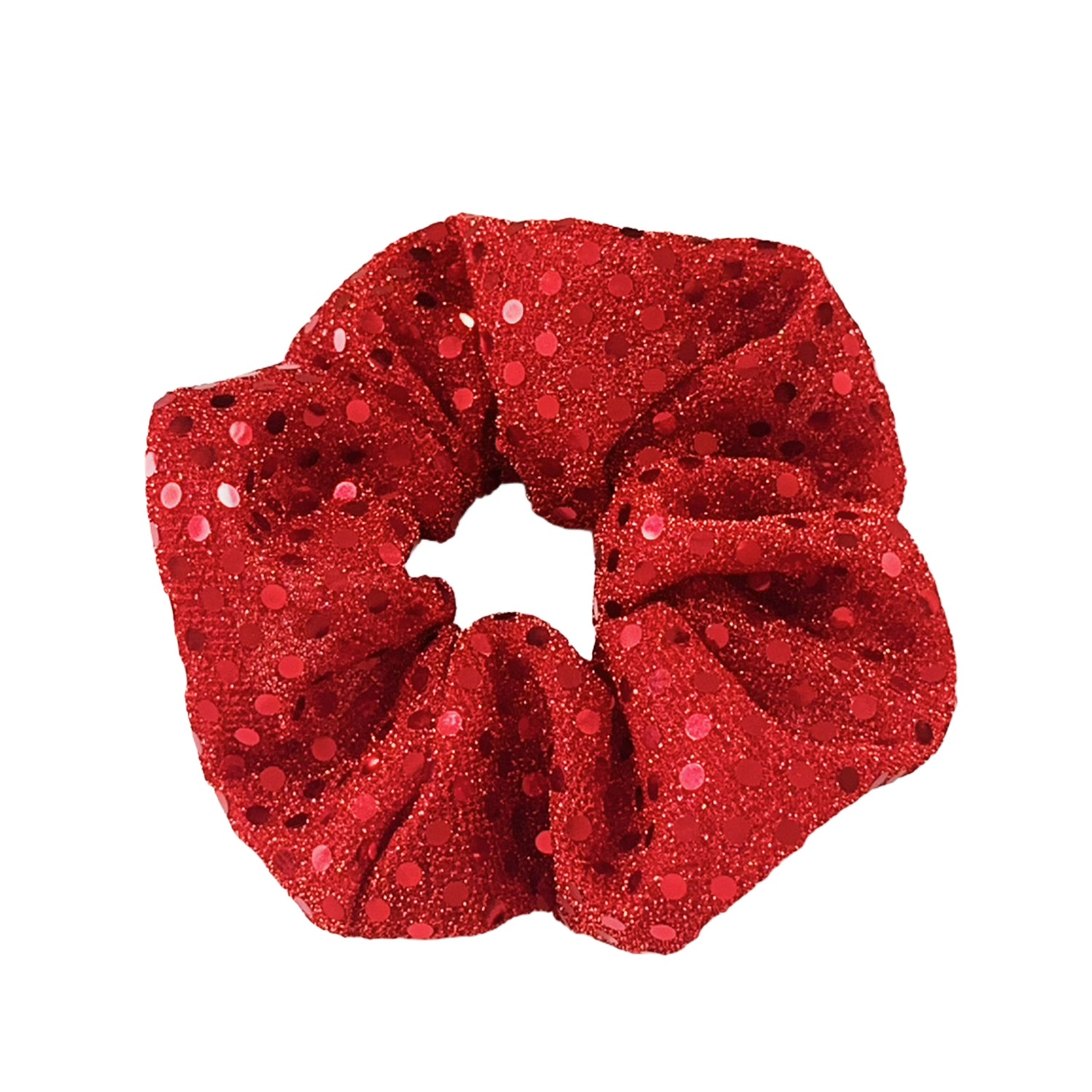 Women's Christmas Solid Mesh Scrunchie High Elasticity Tail Knot Fabric Hair Tie