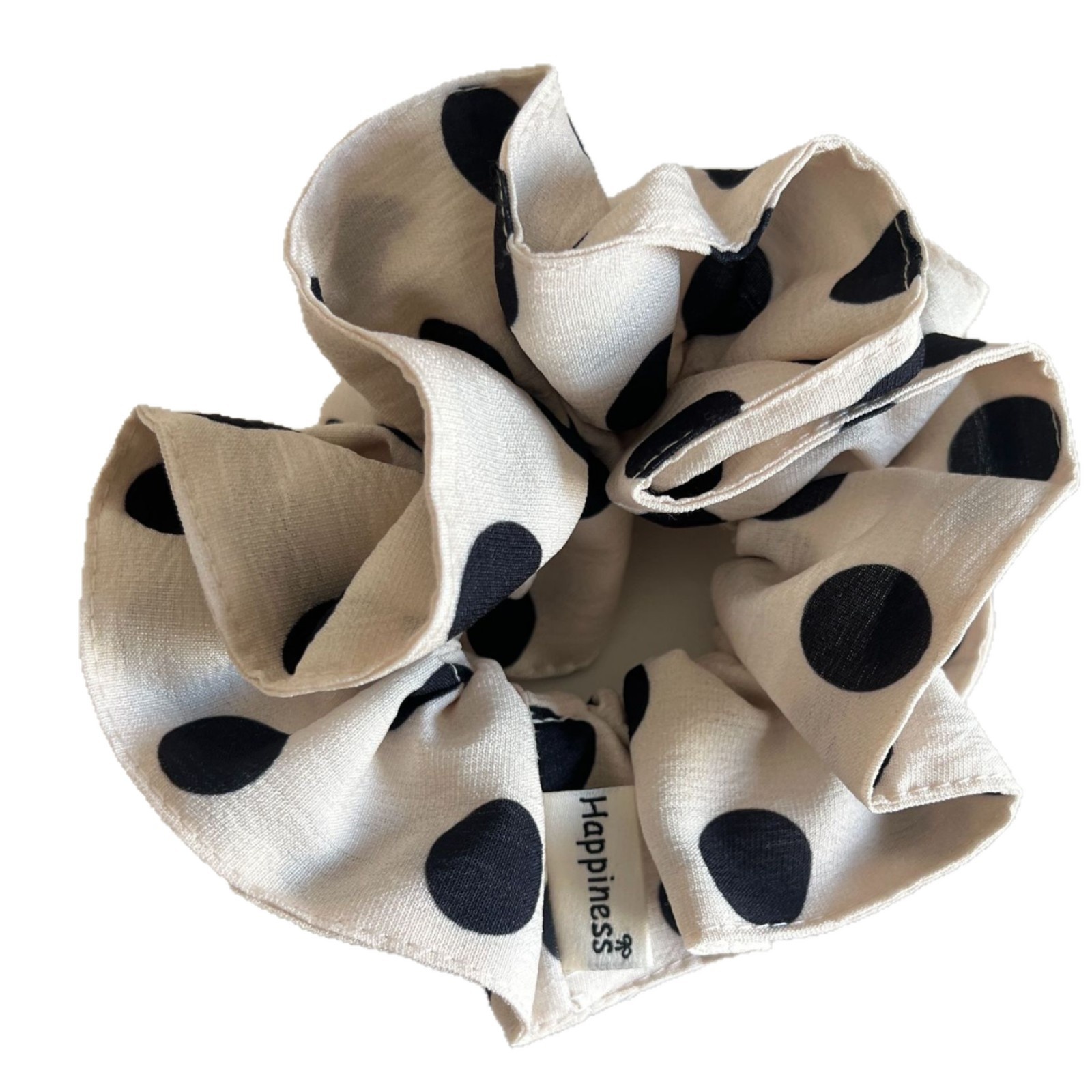 Women's Elegant Cloth Ruffle Hair Tie Scrunchies Sweet Polka Dots
