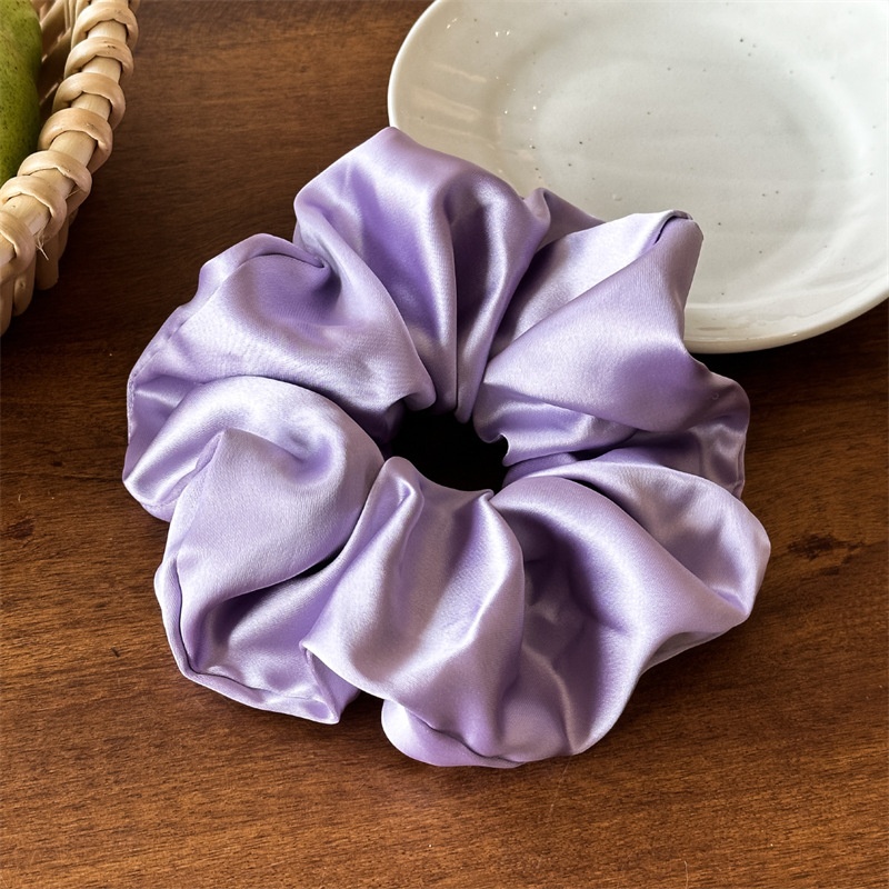 Women's Elegant Satin Scrunchie Hair Tie Casual Holiday Solid Color