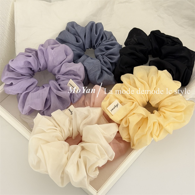 Women's Soft Cloth Hair Tie Perfect For Spring Simple Sparkly Beige