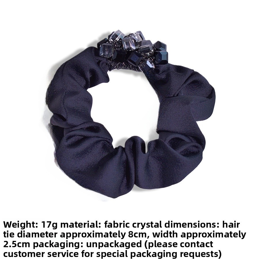 Women's Handmade Crystal Satin Hair Tie High Elasticity Glam Hair Accessory