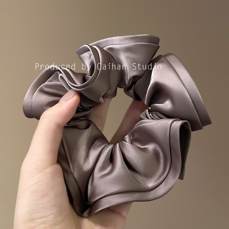 Women's Spring High-End Silky Pleated Pearl Streamer Large Hair Ring