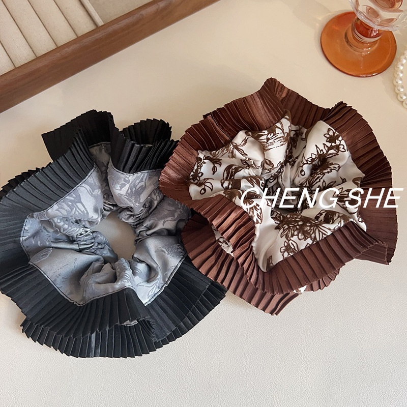 Women's Elegant Maillard Style Satin Hair Ties Retro Palace Hair Accessories