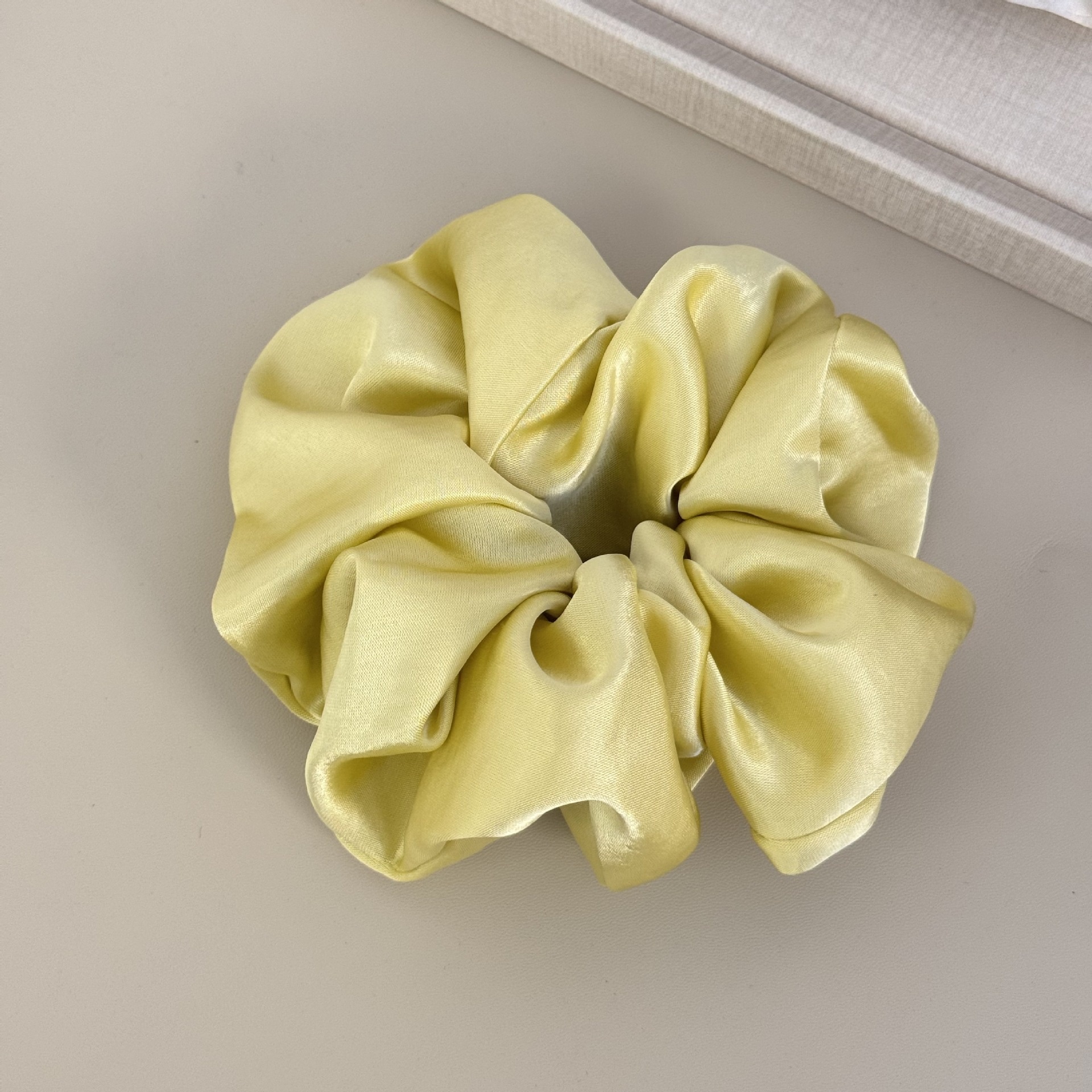 Women Girls Elegant Large Satin Scrunchies Elastic Hair Ties Solid Color
