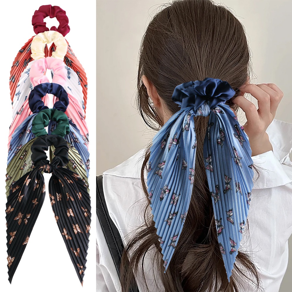 Women's Summer Cloth Tail Knot Elastic Hair Tie Cartoon Polka Dots