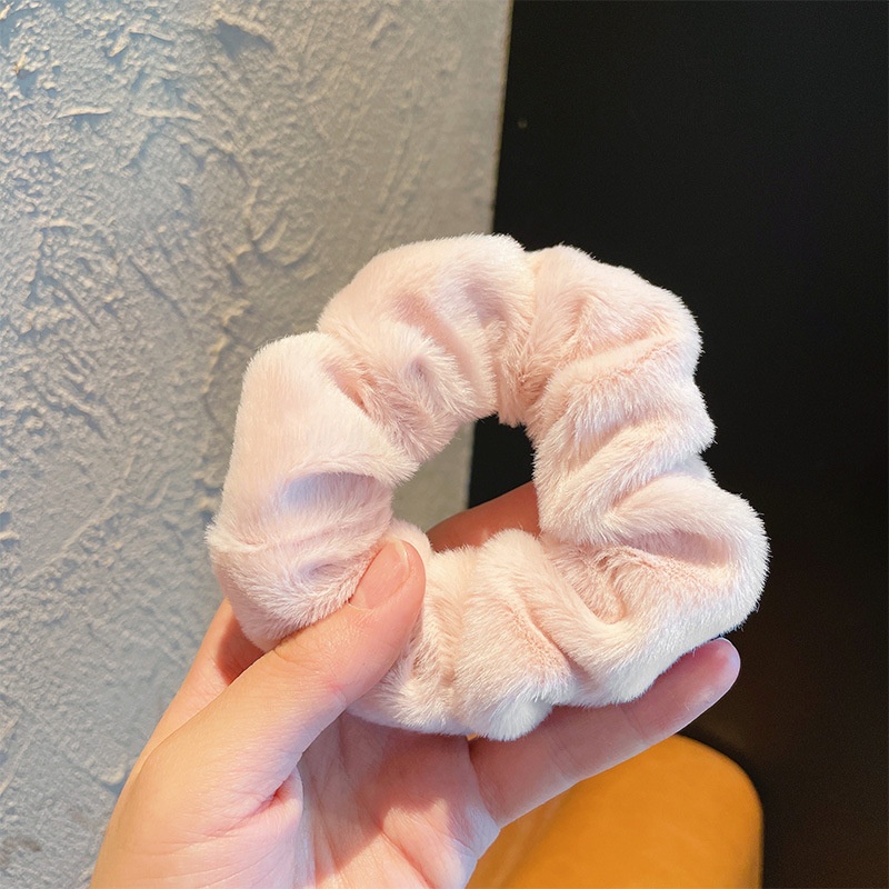 Women's Sweet Daily Winter Plush Hair Scrunchie Color Block