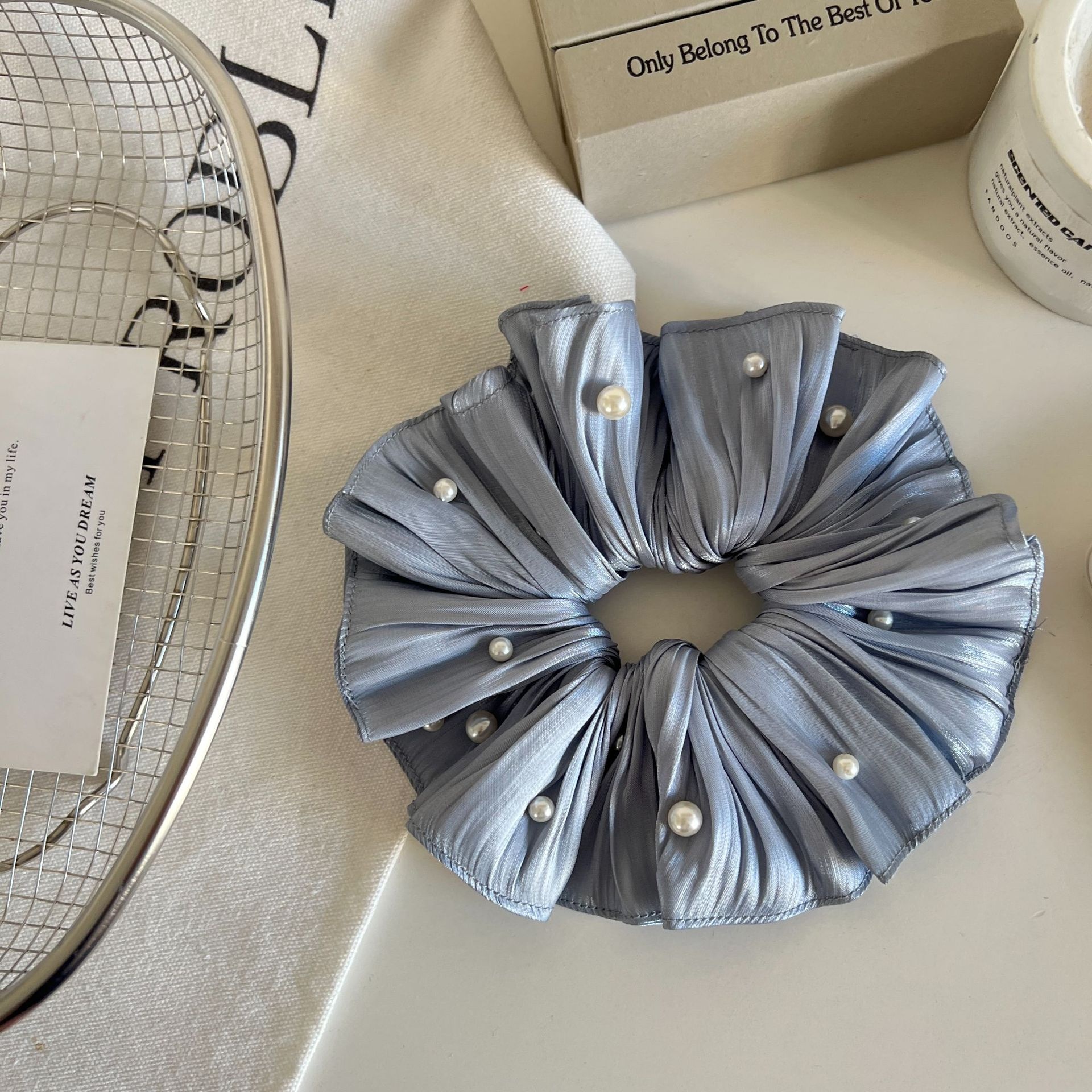 Women's Elegant Pearl Elastic Hair Ties Sweet Fairylike Solid Cloth Bands