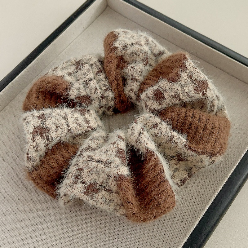 Women's Sweet Cloth Hair Tie for Holiday Street Solid Color Leopard