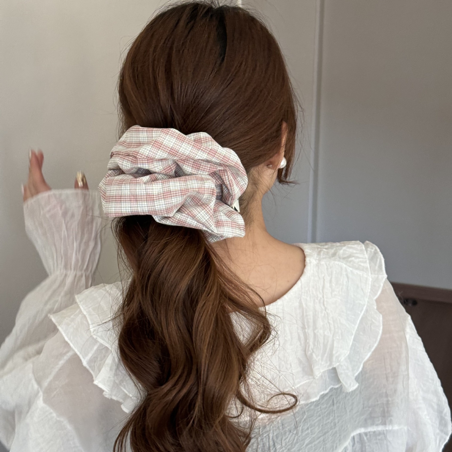 Women's Simple Spring Summer Polyester Hair Tie Pink Striped