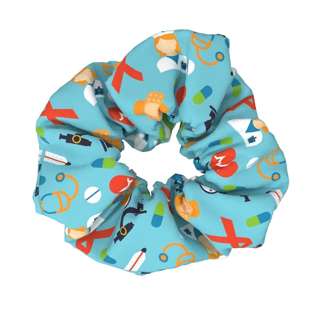 Women's Nurse Themed Cloth Headband Medical Hair Tie Heart Multi-Color