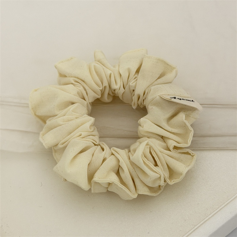 Women's Spring Cloth Heart Shape Hair Tie Beige Plaid Leaf Pattern