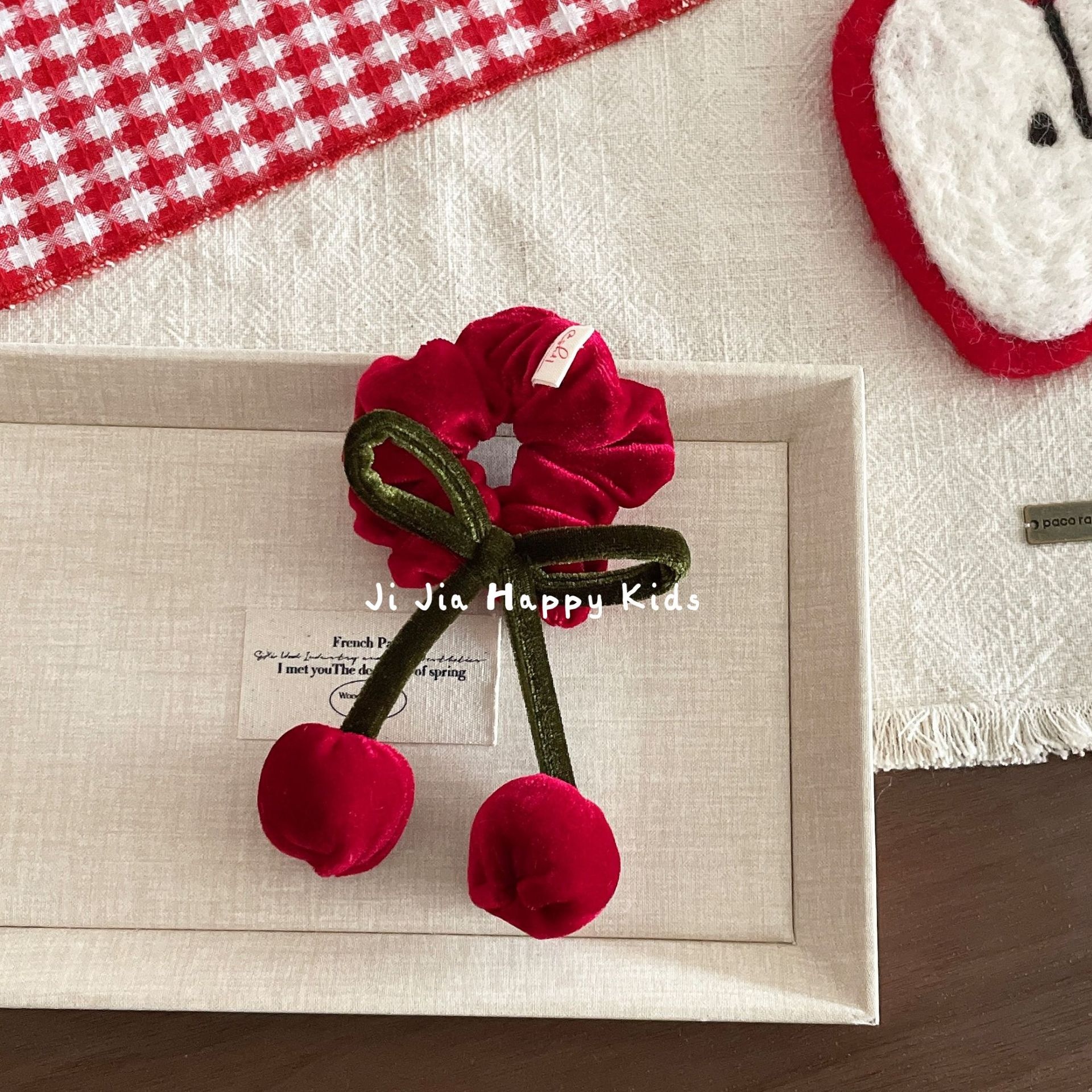 Women's Velvet Big Bow Hair Clip Autumn Winter Red Rose Hairband