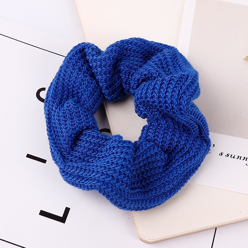 Women's Winter Thick Knitted Braided Hair Scrunchies Solid Color