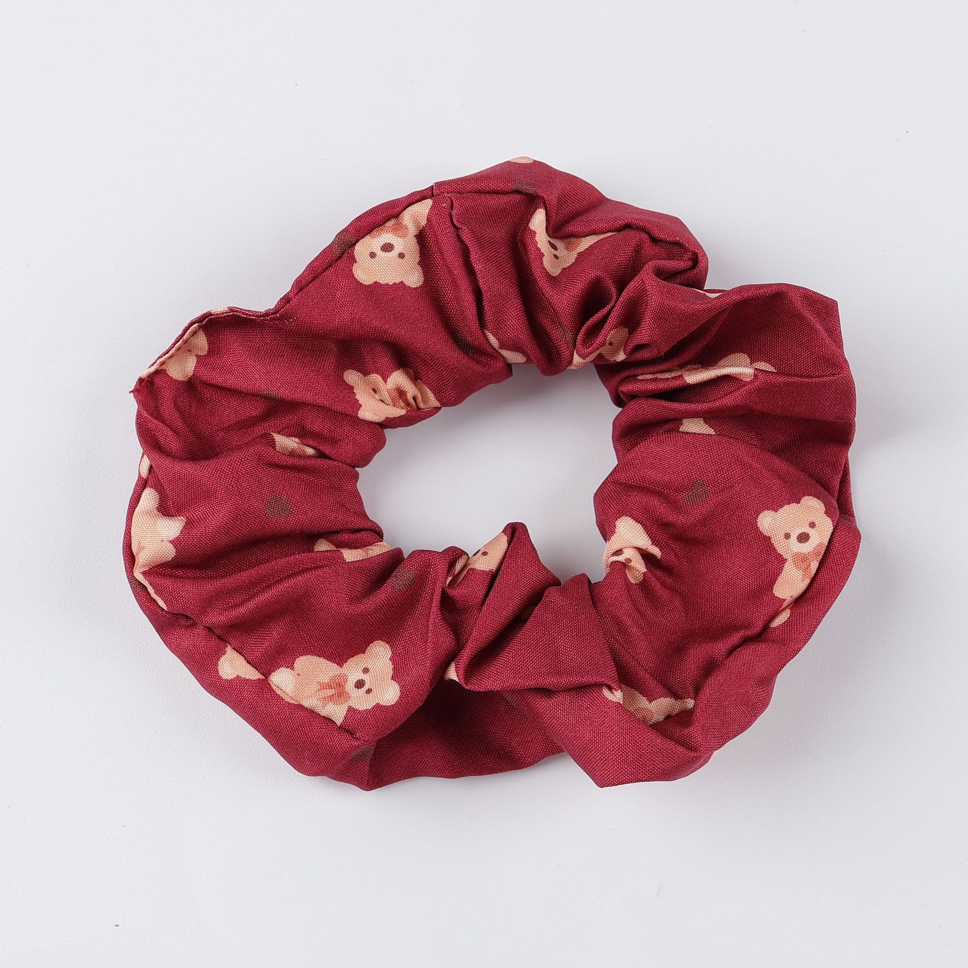 Women's Valentine's Day Heart Printed Satin Hair Scrunchie Hairband