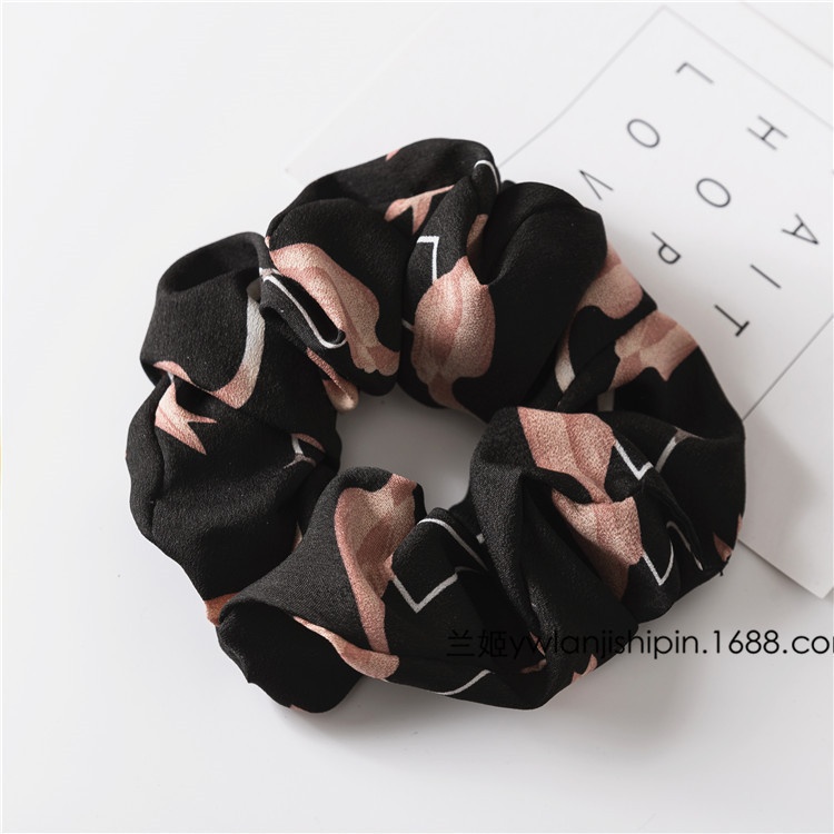 Women's Seamless Fabric Hair Scrunchie Festival Headwear Flamingo Print