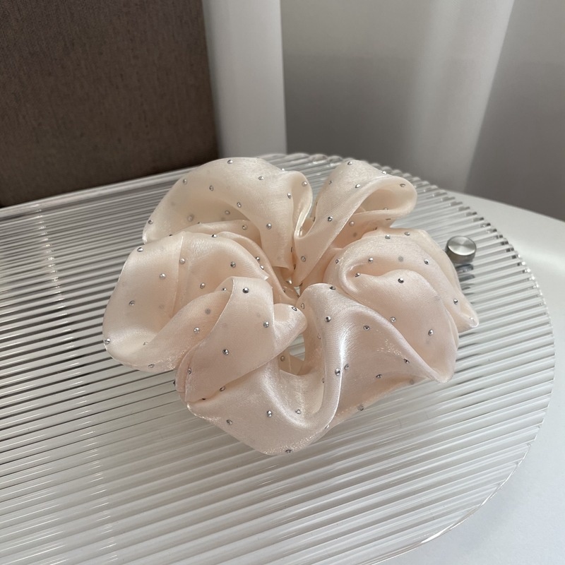 Women's Daily Handmade Rhinestone Satin Scrunchie Hair Tie Solid Color
