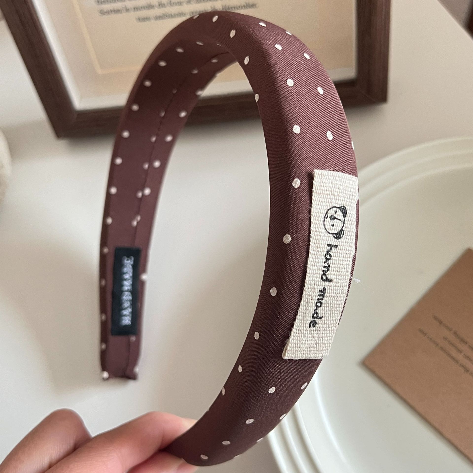 Women's Vintage Forest Lace Bun Scrunchie Hair Tie Coffee Plaid Cloth