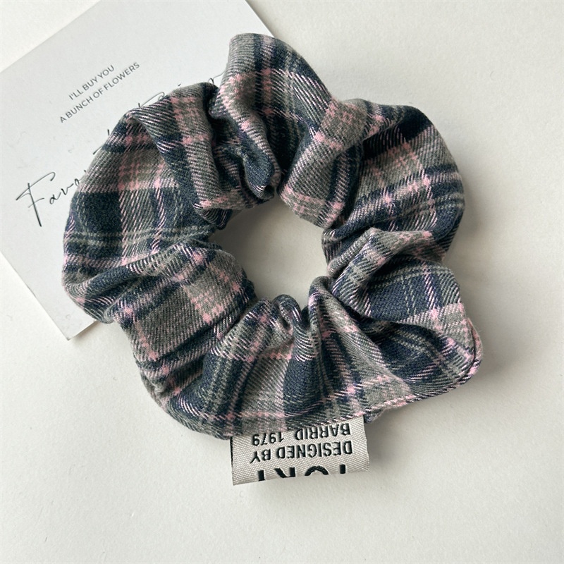 Vintage College Plaid Hairband Elastic Band Multi-functional Simple Classic College Style Polka Dot Floral Leopard Print Hair Accessory
