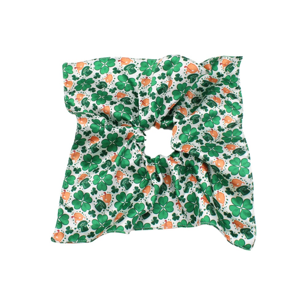 Women's St. Patrick's Cloth Hair Ties Green Shamrock Four-Leaf Clover