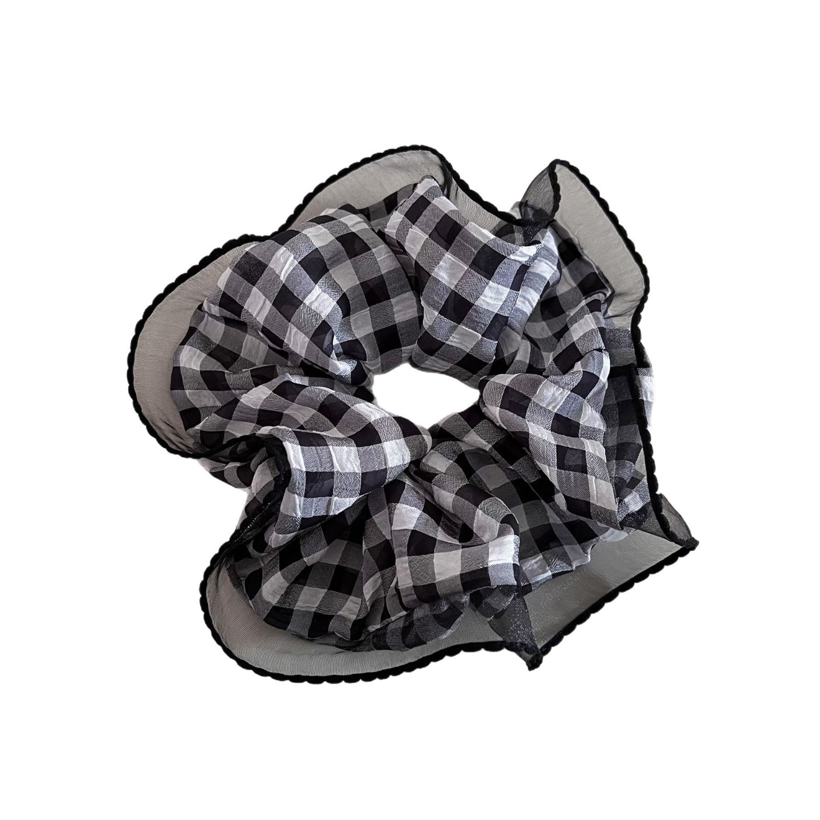 Women's Sweet Plaid Checkered Scrunchies Stylish Cloth Hair Ties for All Seasons