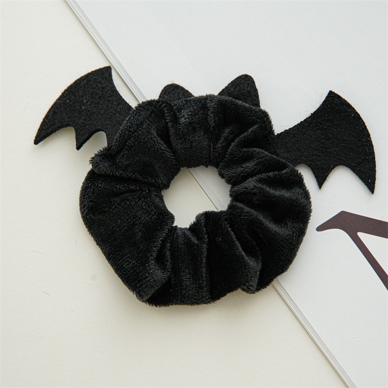 Women's Flannel Hair Scrunchie Solid Color For Halloween Christmas