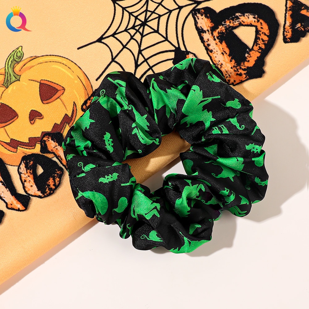 Women's Elastic Halloween Hair Tie Funny Pumpkin Skull Pattern