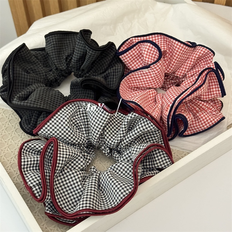 Women's Comfortable Cloth Scrunchies Hair Ties Classic Plaid Checkered