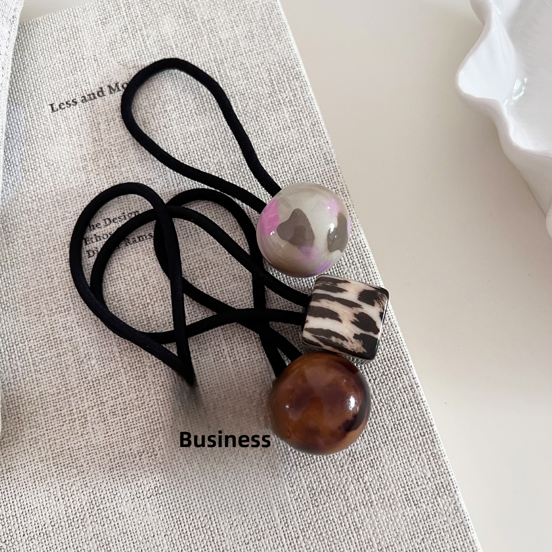 Women's Simple Resin Ponytail Holder Hair Tie Large Leopard Print