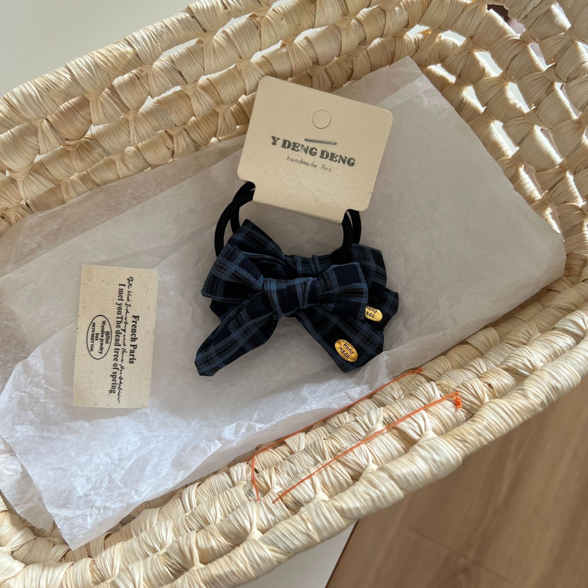 Women Elegant Polka Dot Bowknot Hair Ties Sweet Cloth Ponytail Bands