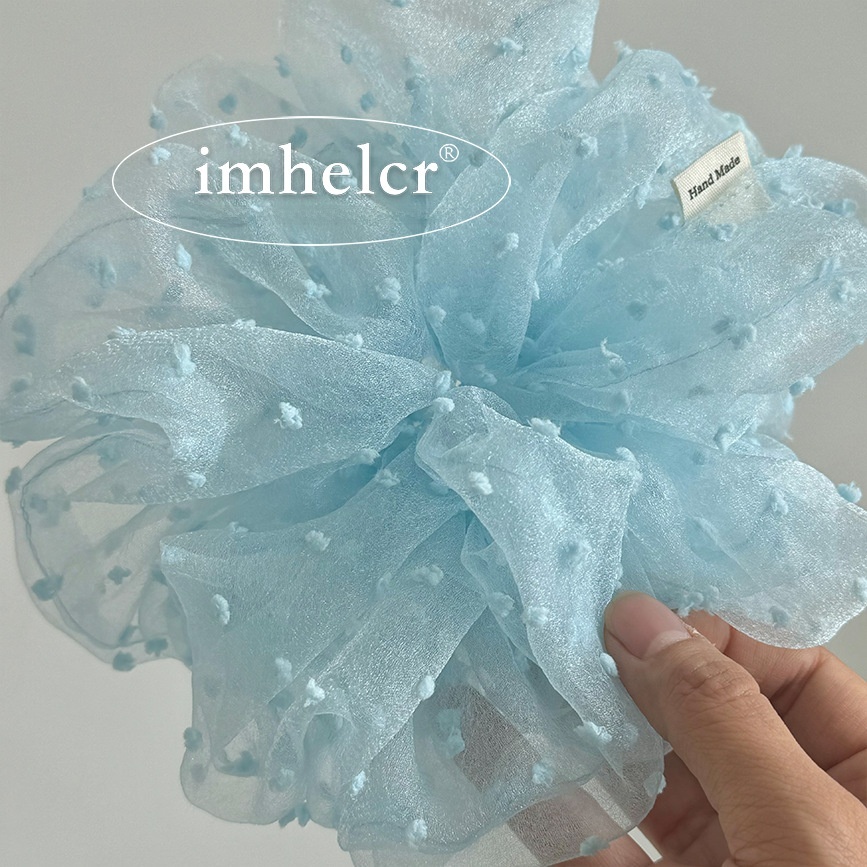 Women's Summer Tulle Bubble Braid Hair Tie Ponytail Holder Polka Dots