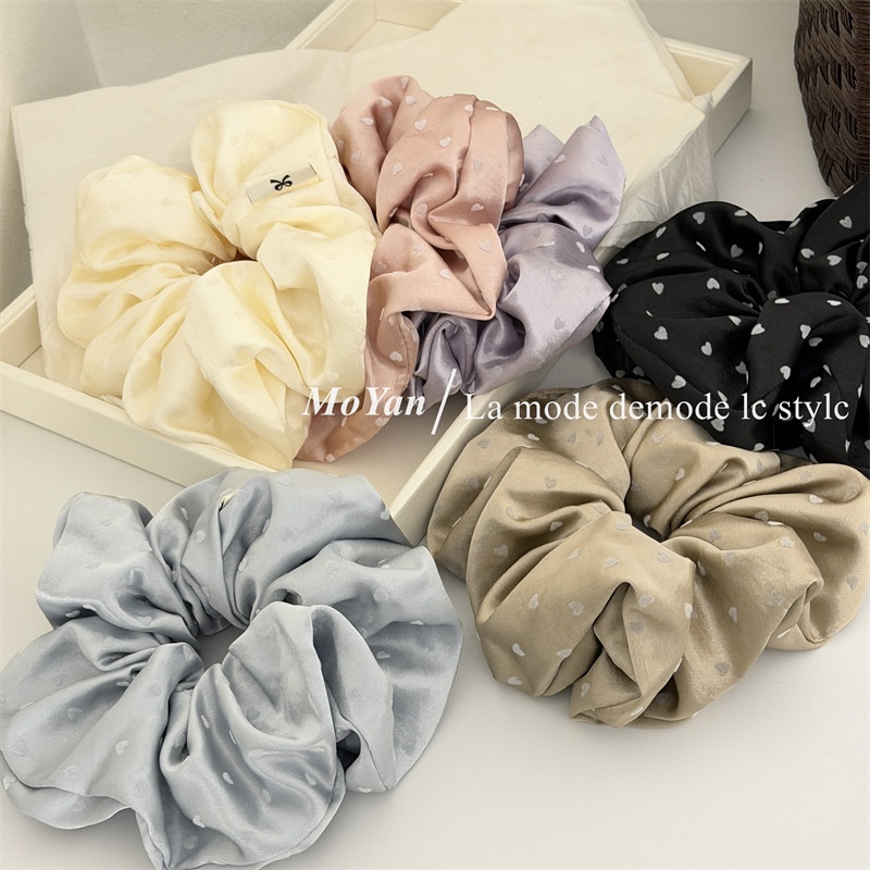 Women's Soft Flocking Heart Shaped Hair Tie For All Seasons Pink